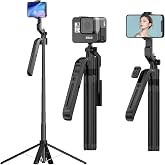 Coverzone AI Supported Smart Selfie Stick with Face Tracking &ndash; 360&deg; Panoramic Shooting, Quadrapod Tripod, Detachable Phone Holder, U