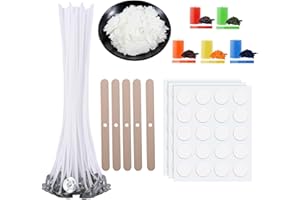 Scentoria Kerzen Selber Machen Set, Kerzen Selber Machen, Kerzenwachs zum Gießen, Sojawachs für kerzen 300g, 50 Kerzendochte, 5 Kerzenfarbe, 50 Kerzen Aufkleber, 5 Dochthalter, Candle Making Kit B