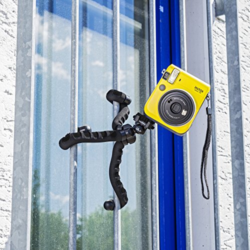 Mantona kaleido Flex leichtes Flex Stativ (mit hochwertigem 360Â° Kugelkopf, geeignet fÃ¼r Digital und Videokameras, Smartphones und Action Cams) night black