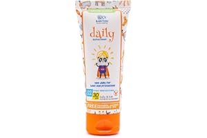 Babyton Sunny Days Daily Sunscreen for Babies & Kids SPF 30-50 ml Natural & Organic formula with%20 Zinc Oxide, Aloe Vera & Vitamin E | Paraben Free UVA-UVB