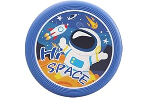 WUNZILO 1 Stück flving disksscheibe für Kinder Softe Wurfscheibe Weiches flving disksscheibe Verdickte mit Cartoon,Astronaut, Muster für Kinder Sport, Durchmesser 20 cm