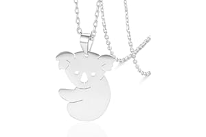 VASSAGO Collar de oso koala de acero inoxidable, bonito colgante de animales, regalo para mujeres, adolescentes y amantes de los animales, talla única, Acero inoxidable, No es una piedra preciosa