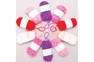 Baker Ross AT374 Wool, Bright Coloured Knitting Yarn For Arts And Crafts, Purple, Pack of 10