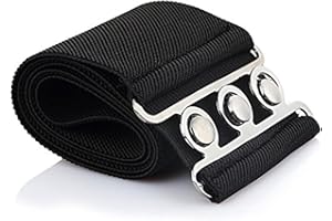 Trimming Shop Elastic Waist Belt Wide Elasticated Stretch Waistband Retro Cinch Belt with Clip-On Buckle for Women Dresses, Western Outfits, Gowns, 76mm Wide, Black, 25"-28"