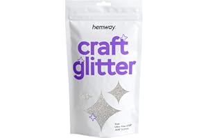 Hemway Craft Glitter Multi Purpose Flakes for Arts Crafts Tumblers Resin Epoxy Nails Wax Scrapbook Glass Schools Decorations - Silver - Ultrafine (1/128" 0.008" 0.2mm) 100g / 3.5oz