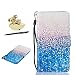 Produktbild Lenovo K5 Hülle, Lenovo K5 Schutzhülle Leder Hülle, Alfort 3 in 1 Flip Wallet Fashion Design Dual Use Falten Premium PU Leder Tasche Case Cover Folio Mappen Kasten Abdeckung für Lenovo K5 5.0" Smartphone Funktion Unterstützte Telefone mit Blau Kies ( Farbe ) + Netter Staub Stecker + Alfort Schwarz Stylus Pen
