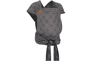 Hoppediz Hop-Tye Advanced - 4-in-1 Babytrage für Neugeborene ab Geburt - Halfbuckle Tragehilfe mit Tuchträgern - mitwachsend bis 20 kg - Design Malmö stone