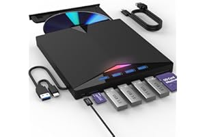 JOOPSHEE External Compatible Blur ay Drive Player Read/Write BD DVD CD Compatible Blu ray Burner USB 3.0 Type-C/Windows/Mac OS Laptop