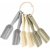 Orret Home 6&rsquo;lı Mini Baharat Kaşığı Seti Plastik &Ouml;l&ccedil;&uuml; Kaşığı Baharat K&uuml;reği Kahve Şeker Tuz &Ouml;l&ccedil;me Kaşığı Halkalı Mutfak &Ouml;l&ccedil;&uuml; 