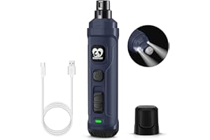 Casfuy Lima de Uñas Eléctrica para Perros con 2 Luces LED - Potente Cortador de uñas eléctrico para Mascotas de 2 velocidades Cuidado y alisado de Patas para Perros y Gatos de Todos los tamaños
