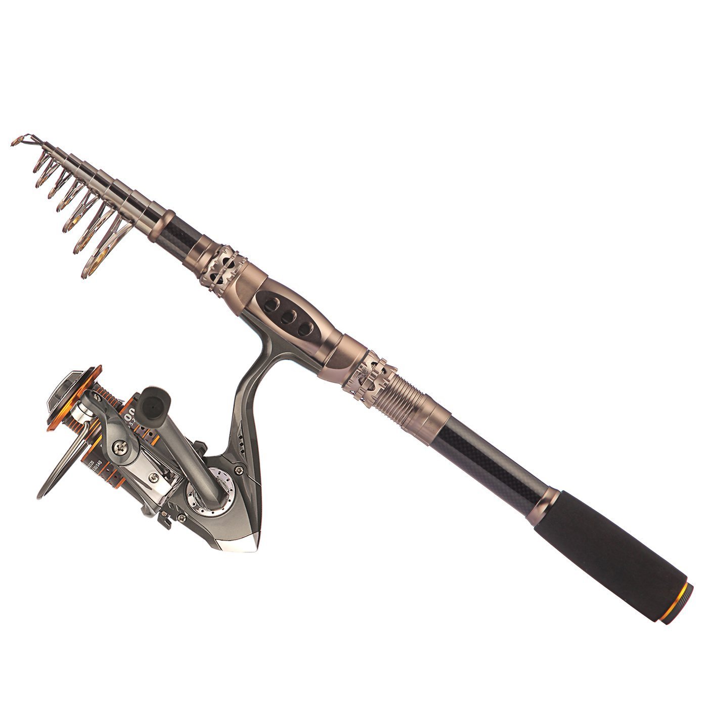 Plusinno® Spin Spinning Rod and Reel Combos Carbon Telescopic Fishing