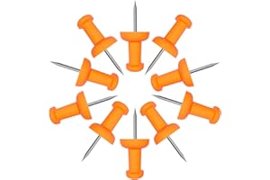 VAPKER Push Pins 120Pcs Solid Orange Thumb Tacks Larger Size Pin Map Tacks Plastic Head with Steel Point for Bulletin Board