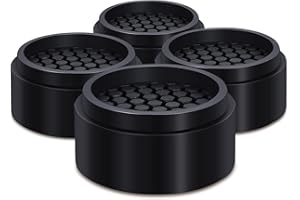 RCHYFEED 4 Pack Adjustable Furniture Risers 1 inch Round, Bed Risers Heavy Duty Anti Slip Rubber, Stackable Washing Machine Riser Creates an Additional 1", 2" or 3" Sofa, Table, Desk, Chair Raisers