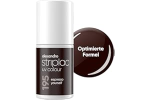 ‎ALESSANDRO alessandro Striplac UV-Nagellack Espresso Yourself - Deckend & Kratzfest bis zu 15 Tage - Leichtes Auftragen - Schonende Abziehtechnologie - Vegan - Braun, 6,5ml