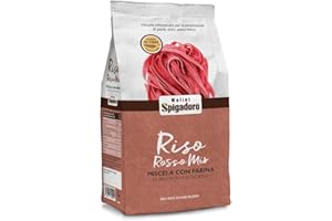 Molini Spigadoro Mix Farina di Riso Rosso (500 gr) miscela con farina tipo 1 da grano 100% Italiano, Decorticato e farina di riso rosso ottima per pane, pizza, dolci e pasta fresca