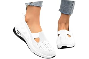 DWEVKEFUL Chaussure Femme - Outdoor Blanche Basket sans Lacet Légère Orthopediques Basquettes Chic Confortable Chaussures de Running Marche Ete Sneakers