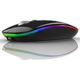 Uiosmuph Mouse senza fili Bluetooth, ricaricabile portatile wireless Mouse (BT 5.1 + 2.4G Wireless) Mouse con 3 valori DPI pe
