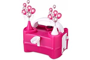 TIDEVAN 400W Pompe à Ballons électrique,Portable Double buse Gonfleur,Pompe à Air électrique Ballon Gonfleur Ballon Electrique Légère et Portable pour Les Ballons de Mariage la Décoration Festive