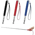 Chudian 3 Pack Teaching Pointer Stick, Retractable Pointer Stick Telescopic Teacher Pointer Stick with Lanyard, Extendable Stick for Classroom Office (Red, Blue, Black)