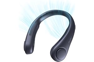 ‎JISULIFE JISULIFE Tragbarer Hals-Ventilator, Hands Free Bladeless Fan, 4000 mAh Batteriebetriebener Tragbarer Persönlicher Ventilator, USB-Betriebener Schreibtisch-Ventilator - Dunkelblau