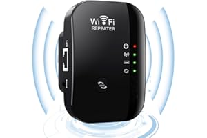 AOUZOVLI WiFi Extender Booster WLAN Repeater WLAN Verstärker WiFi Repeater bis zu 4000sq ft mit Repeater/AP Modus Ethernet Port zu Allen WL-AN Geräten 1-Tap Setup Access Point mit 1 Kabe(Schwarz)