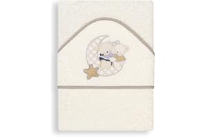 Interbaby Cape du Bain 400 GSM Coton Terry Modèle Osito Amoroso Beige 100 x 100 cm