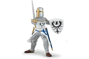 Papo -Dipinta a mano- figurina-Medioevo Mitico-Cavaliere bianco con spada-39946-Collezione -Adatto a bambini e bambine - A partire dai 3 anni di età