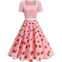 1950er Jahre Vintage Kleid Damen - Gepunktet, A-Linie, Swing Mit V-Ausschnitt