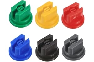 M METERXITY 6-Pack Flat Fan Spray Tip, 110 Degree Plastic Spray Nozzle Tips, 0.15-0.6mm Pore for Agricultural/Knapsack Nozzle/Landscaping/Cleaner/Cooler Sprayer Nozzles