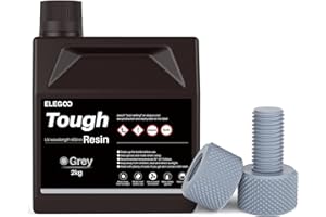 ELEGOO Résine Résistante Tough Resin Résine Solide Robuste pour Imprimante 3D LCD UV 405nm Résine Photopolymère Haute Résistance et Forte Ténacité, Gris 2000G