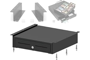 POS VALLEY staffa di montaggio per cassetto portavalori - 2x guide, per cassetto rendiresto da 33 e 41 cm, montaggio semplice, acciaio, staffa, cassetto contanti (Cassetto 410 + Staffe, Centimetri)