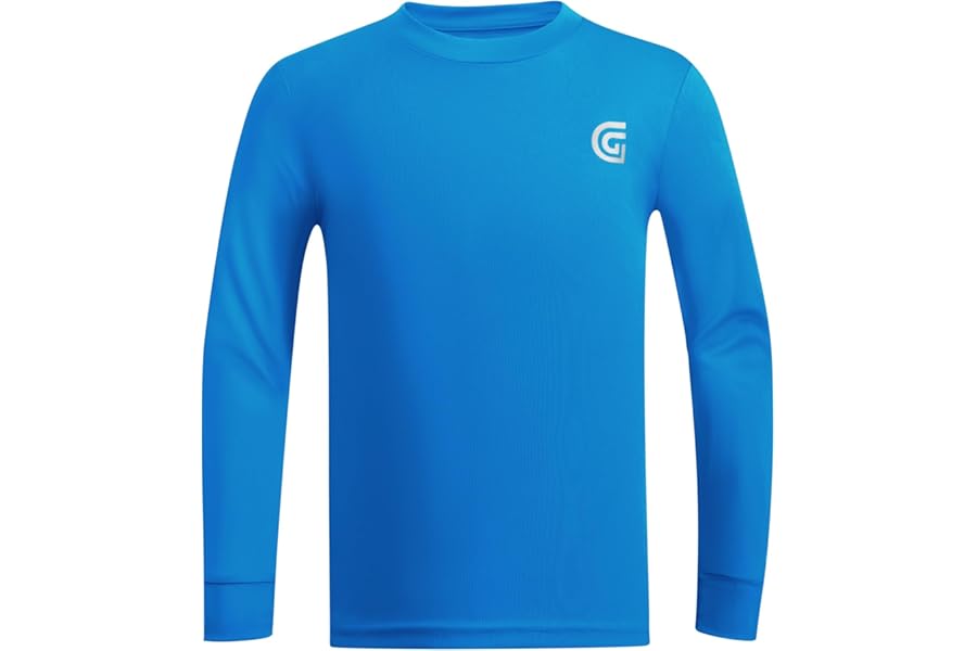 ZITY Boy's Rash Vest UPF 50+ UV Sun Protection Long Sleeve Shirt Swim Tops for Kid Activewear Boy Outdoor Rash Guard 6-15 Years