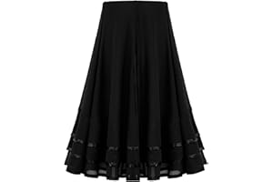 CHICTRY Girls Ballroom Latin Dance Skirt Rumba Samba Cha Cha Tango Party Swing Skirt Training Skirt Competition Dancewear