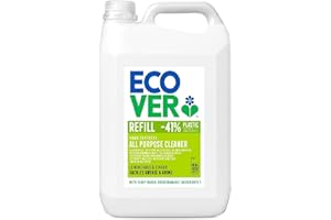 Ecover All Purpose Cleaner Refill, Tackles Dirt & Grime, For Hard Surfaces, Lemongrass & Ginger Scent, Pack of 1, 1 x 5L