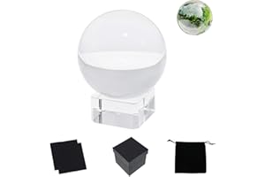 showll Kristallkugel aus K9 Glas Lensball, Fotokugel, klare Kristallkugel, hochtransparent, und Kristallkugelboden aus K9 Glas, inklusive Geschenkbox und hochwertiger Tasche,etc. (60mm)