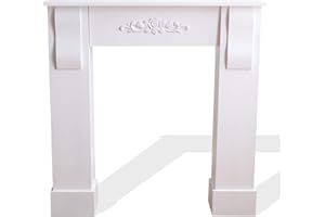 Rebecca Mobili Chimenea Decorativa Falsa, Marco de Chimenea Decorativo, Blanco, para Dormitorio salón, decoración de Pared - Medidas: 92 x 93 x 22,5 cm (AxANxF) - Art. RE4283