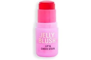 Revolution Beauty, gelé blush stick för läppar och kinder, långvarig och byggbar med hyaluronsyra och aloe, vegansk och utan djurförsök, jordgubbsröd