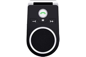 Aigital Vivavoce Bluetooth da Auto per telefonare in Sicurezza, Bluetooth Car Kit con Controllo Vocale, Car Speakerphone con Altoparlante Potente da 3W, Connettività Dual Link per Tutti Smartphone