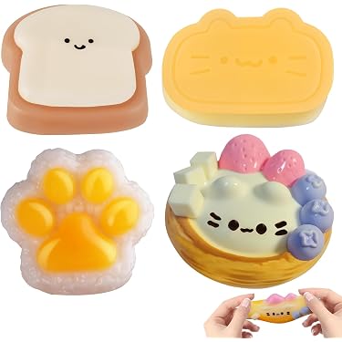 2 Jouets Anti-stress En Forme De Biscuits - Caoutchouc TPR Doux, Décompression Rapide, Cadeau Fun - 6
