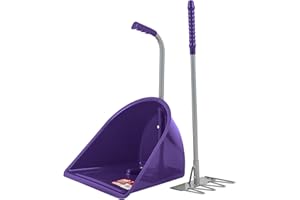 Red Gorilla Official TEENIE TIDEE in Purple with Short Traditional Rake Horse Manure Shovel Scoop Small Lightweight Suitable for Children Dustpan Set for Paddock Stable Horsebox or Garden Waste