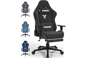 Racingreat Gaming Chair with Footrest, 3D Armrests,Headrest and Lumbar Support, Height Adjustable with 360°-Swivel Seat for Home&Office (Black)