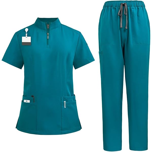 Divisa Medica Adar A Scollo V – Camice Professionale Con Tasche Per Infermiera - 3