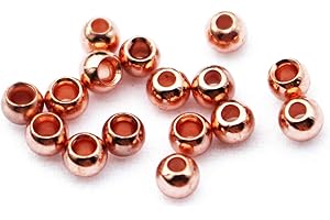 Tigofly 50 Stück/Packung 3,2 mm Kupferperlen Fliegenbinden Perlen Gewicht Nymphenkopf Jig Fliegenbinden Materialien Fliegenfischen