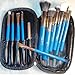 75%SALE!SIXPLUS Make up Brushes, Makeup Brush Set Professional Cosmetics Essential 12 Pieces Shining Handle Makeup Brush Set Synthetic Hair with High-end Makup Bag and Gift box(Black & Blue)(blue)