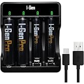 I-Gen G421 4'l&uuml; Pil Şarj Aleti + 2 Adet AA Pro 2950 mAh + 2 Adet AAA Pro 1100 mAh Şarjlı Kalem Pilli Set 1.2V Ni-MH