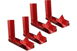 Eulenke Soporte para Rueda Delantera de Motocicleta, Ajustable Balancín para Motocicleta para Neumáticos de 10-24 Pulgadas, Portador de Carga para Motocicleta Color Rojo contra el óxido (4 Unidades)