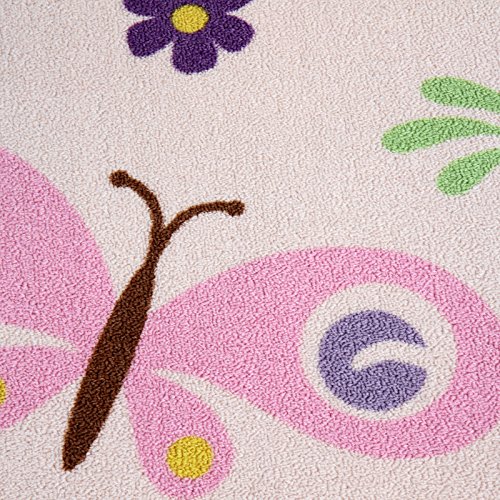 Infantastic Kinderteppich Schmetterling in Größe 80/150 cm/120/170 cm/160/230 cm/200/290 cm in bunten Farben aus widerstandfähigem Polyester mit 7 mm Höhe - 5