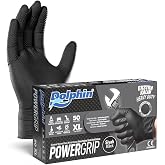Dolphin Nitril PowerGrip Ekstra Kalın Elmas Dokulu Eldiven Siyah XL B&uuml;y&uuml;k Boy - 50'li Paket