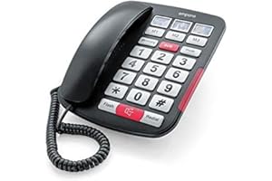 Emporia AMPLi40 Telefon, mit gro? en Tasten, verst??rkt, Schwarz / silberfarben