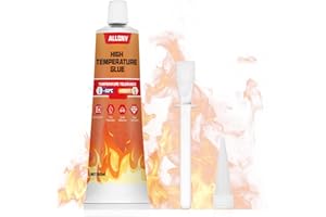 Allony 100ml Hochtemperaturkleber, Feuerfestes Silikon, Hitzebeständiger Kleber, Kleber Hitzebeständig über 1150°C, Ideal für Auto, Backöfen, Ofenfensterverglasung, Elektroherde, Herdplatten